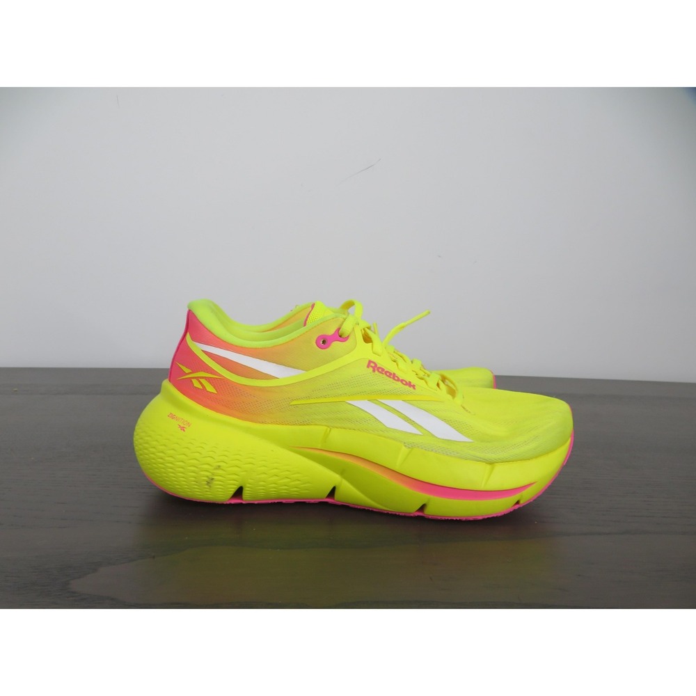 Reebok Zignition Shoes Womens 8.5 Neon Yellow Pink Sneakers Road Gym 1000200019
